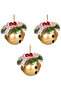 Christmas Ornament, Christmas Ball, with Rattle, Gold - Set of 3, 8 cm