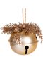 Christmas Ornament, Christmas Ball, Rattle, Glitter, Berry Decorated, Gold - Set of 3, 8 cm - 3