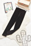 Girl's Black Ribbed Plain Velvet Tights 19721
