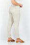Women Skinny Fit Embroidered Stretchable Jeans, Ivory - 2