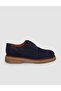 100% Genuine Leather Navy Blue Suede Lace-Up Men's Casual Shoes