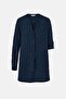 Women Textured Long Sleeve Tunic Top, Navy - 3