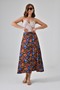 Blue Floral Midi Woven Skirt - 2