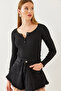 Women's Black Snap Fastener Camisole Blouse 2436 60351045 - 3