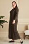 Women's Plus Size Nergiz Jacquard Hijab Mother Dress - 6
