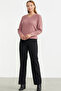 V-Neck Motif Wool Knitwear Sweater - Rose - 3