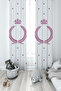 BABY AND KIDS ROOM Crown Wreath and Star Patterned 2 Wing Background Curtain