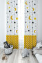 BABY AND CHILDREN'S ROOM Moon and Star Patterned 2 Wing Background Curtain