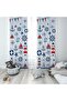 Baby and Children's Room Sailor Pattern Two Wing Background Curtain Mkt-183