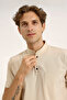 Single Top Snap Fastener Lycra Men's Doctor and Nurse Surgical Uniform Beige |   Brlsnapsm - 7
