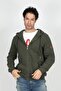 سويت شيرت روث للرجال مزود بـ بغطاء رأس سحابات باللون الكاكي - 2