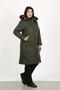 Women's Khaki Long Jessica Quilted Large Size Coat