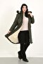 Women's Khaki Long Jessica Quilted Large Size Coat - 2