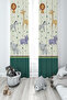 BABY AND KIDS ROOM Safari Patterned 2 Wing Background Curtain