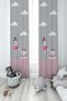 BABY AND KIDS ROOM Princess Girl and Rabbit Patterned Hopscotch 2 Wings Background Curtain
