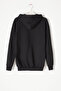 Black Kangaroo Pocket Hooded Unisex Kids Sweatshirt 16780 - 4