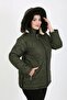 Women's Khaki Jessica Quilted Large Size Coat - 3