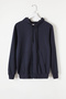 Boy's Hooded Zippered Navy Blue School Cardigan 16195
