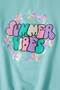Green Summer Text Embroidered Girl's Sweatshirt 16585 - 2