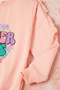 Salmon Summer Text Embroidered Girl's Sweatshirt 16586 - 3