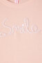 Salmon Smile Embroidered Girl's Waffle Sweatshirt 16590 - 2