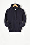 Navy Blue Three Thread Rose Gold Hooded Children's Cardigan 16766 - 2