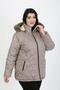 Women's Taupe Jessica Quilted Plus Size Coat