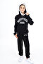 Black Beautiful Printed Girl's Fleece Tracksuit 16520 - 2