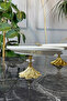 Luxury Porcelain Tableware Presentation Set 1 Round 2 Oval Gold Footed Dinner Cake Cookie Plate - 4