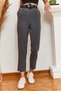Women's Anthracite Knitted Atlas Trousers with Buckle Detail Belt 3868 60361006