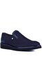 - Navy Blue Nubuck Genuine Leather Men's Casual Shoes 7105 - 6946 - 2