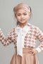 Girl's Collar Tie Shirt Knitwear Cardigan Brown Leather Skirt Set - 6