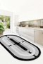 Digital Print Washable Non-Slip Sole Stain Resistant Gray Oval Kitchen Rug Living Room Rug and Runner Rug