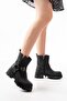868-2015 Black Zippered Daily Women's Boots