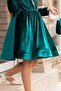 Girl's Flower Stone Embroidered Turtleneck Green Evening Dress - 3