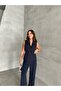 Navy Blue Lucifer Belted Vest Trousers Set - 7