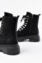 812-2121 Black Lace-Up Zippered Daily Women's Boots - 5
