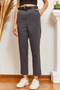Women's Anthracite Knitted Atlas Trousers with Buckle Detail Belt 3868 60361006 - 5