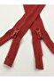 معطف سحاب مزدوج الاتجاه 70 سم أسنان عظمية حمراء 1123 - 6