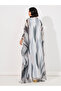 Abstract Print Georgette Farasha Kaftan with Handwork - 6