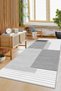 Machine Washable Non-Slip Sole Stain Resistant Gray Striped Living Room Rug Kitchen Rug and Runner Rug