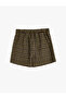 Tweed Skirt Plaid Double-Breasted with Buckle Detail - 2