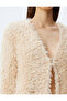 Plush Cardigan with Tie Detail - 5