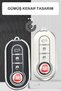 Fiat Compatible 500, Doblo, Fiorino, Punto, Ducato, Bravo, Panda Silver Edge Tpu Key Case Cover (White) - 6