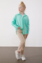 Girl's Water Green Buttoned Classic Shirt - 18985