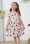 Salmon Heart Printed Short Sleeve Girls' Dress 18783 - 5