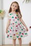 Cream Heart Printed Short Sleeve Girls' Dress 18782 - 3