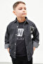 Smoked Embroidered Denim Jacket T-Shirt Boy's 2-Piece Set 17642 - 3