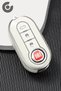 Fiat Compatible 500, Doblo, Fiorino, Punto, Ducato, Bravo, Panda Silver Edge Tpu Key Case Cover (White)