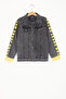 Smoked Sleeves Written Hooded Boy Jean Jacket 16814 - 2